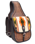 Hilason Floral Western Horse Leather Saddle Bag Heavyduty Traditional Trail Ride