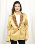 Genuine leather Hand tooled hand carved Women Blazer dress jacket ladies Girl