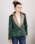 ADBZ024 Genuine leather Hand tooled hand carved Women Blazer dress jacket ladies Girl