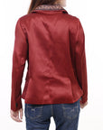 ADBZ028 Genuine leather Hand tooled hand carved Women Blazer dress jacket ladies Girl