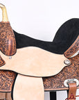 Hilason Western Horse Treeless Trail Barrel American Leather Saddle