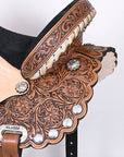 Hilason Western Horse Treeless Trail Barrel American Leather Saddle