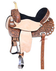 Hilason Western Horse Treeless Trail Barrel American Leather Saddle