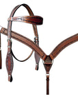HILASON Western Horse Headstall Breast Collar Set Tack Genuine American Leather