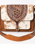 ADBGA375 American Darling Hand Tooled Hair On Genuine Leather Women Bag Western Handbag Purse