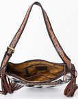 ADBGA376 American Darling Hand Tooled Hair On Genuine Leather Women Bag Western Handbag Purse