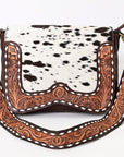 American Darling ADBGA377 Crossbody Hand Tooled Hair-On Genuine Leather Women Bag Western Handbag Purse