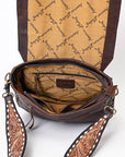 American Darling ADBGA377 Crossbody Hand Tooled Hair-On Genuine Leather Women Bag Western Handbag Purse