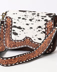 American Darling ADBGA377 Crossbody Hand Tooled Hair-On Genuine Leather Women Bag Western Handbag Purse