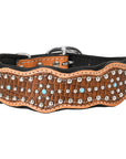HIlason Genuine Leather Dog Collar Hand Tooled