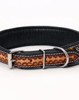 HILASON Western Genuine Leather Heavy Duty Hand Painted Dog Collar