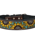 HILASON Western Genuine Leather Heavy Duty Hand Painted Dog Collar