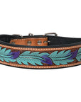 HILASON Western Genuine Leather Heavy Duty Hand Painted Dog Collar