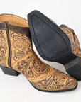 American Darling ADFT161 Hand tooled carved genuine leather sandal footwear flip flop