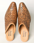 American Darling Floral Hand Curved Genuine Western Leather Sliper Loafer