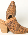 American Darling Floral Hand Curved Genuine Western Leather Sliper Loafer