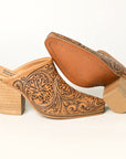American Darling Floral Hand Curved Genuine Western Leather Sliper Loafer