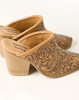 American Darling Floral Hand Curved Genuine Western Leather Sliper Loafer