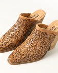 American Darling Floral Hand Curved Genuine Western Leather Sliper Loafer