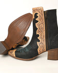American Darling Hand Curved Boot stitched Genuine Western Suede Leather Long Boot