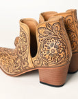 American Darling Floral Hand Curved Genuine Western Leather Ankle Boot