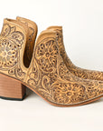 American Darling Floral Hand Curved Genuine Western Leather Ankle Boot