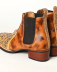 American Darling Floral Hand Curved Genuine Western Leather Riding Ankle Boot