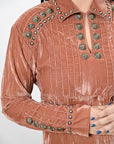 American Darling Velvet Women shirt dress Tunic Ladies girl Top