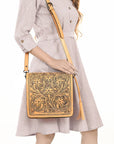 American Darling Hand Tooled Genuine Leather Women Bag Western Handbag Purse