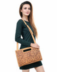 American Darling Clutch Hand Tooled Genuine Leather women bag western handbag purse