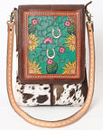 ADBGA392 American Darling Hand Tooled Hair On Genuine Leather Women Bag Western Handbag Purse