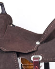 Hilason Western Horse Flex Tree Barrel Trail In Suede Leather Saddle Brown