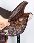 Hilason Western Horse Flex Tree Barrel Trail In American Leather Saddle Brown