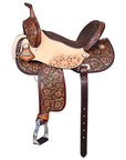 Hilason Western Horse Flex Tree Barrel Trail In American Leather Saddle Brown