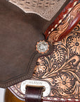 Hilason Western Horse Flex Tree Barrel Trail In American Leather Saddle Brown