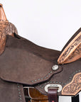 Hilason Western Horse Flex Tree Barrel Trail In American Leather Saddle Brown