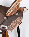 Hilason Western Horse Flex Tree Barrel Trail In American Leather Saddle Brown