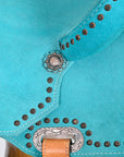 Hilason Western Horse Flex Tree Barrel Trail In Suede Leather Saddle Turquoise