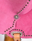 Hilason Western Horse Flex Tree Barrel Trail In Suede Leather Saddle Pink