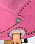 Hilason Western Horse Flex Tree Barrel Trail In Suede Leather Saddle Pink
