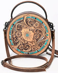 American Darling Canteen Hand Tooled Genuine Leather Women Bag Western Handbag Purse