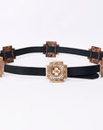 Full Grain Genuine American Leather Belt Men and Women Bling