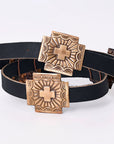 Full Grain Genuine American Leather Belt Men and Women Bling