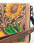 American Darling Organiser Hand Tooled Saddle Blanket Genuine Leather Women Bag Western Handbag Purse