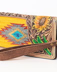 American Darling Organiser Hand Tooled Saddle Blanket Genuine Leather Women Bag Western Handbag Purse