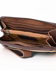 American Darling Organiser Hand Tooled Saddle Blanket Genuine Leather Women Bag Western Handbag Purse