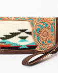 American Darling Organiser Hand Tooled Saddle Blanket Genuine Leather Women Bag Western Handbag Purse