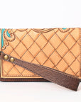 American Darling Organiser Hand Tooled Saddle Blanket Genuine Leather Women Bag Western Handbag Purse