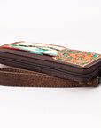 American Darling Organiser Hand Tooled Saddle Blanket Genuine Leather Women Bag Western Handbag Purse