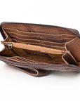 American Darling Organiser Hand Tooled Saddle Blanket Genuine Leather Women Bag Western Handbag Purse